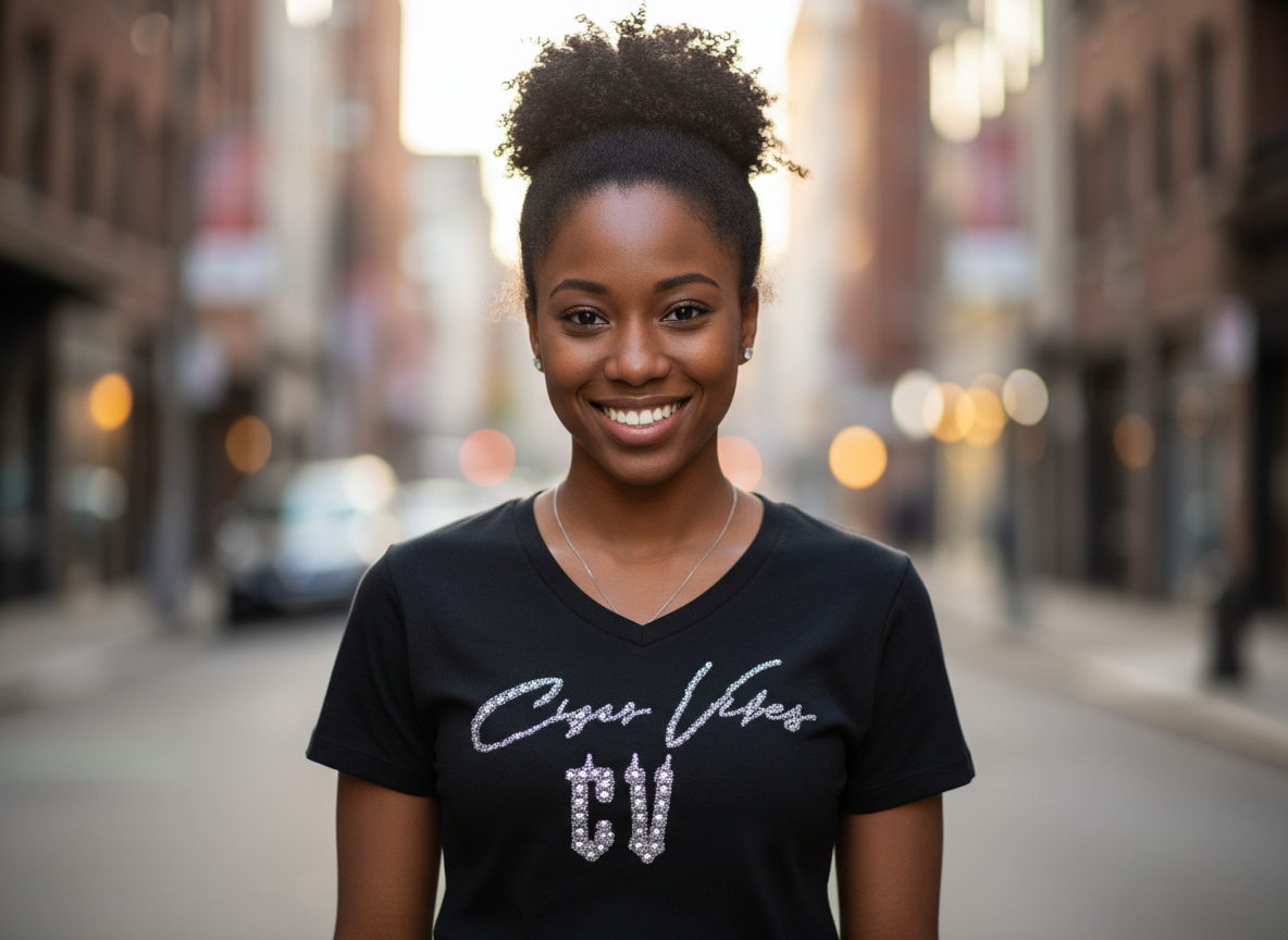 Cigar Vibes Bling Women's V-Neck